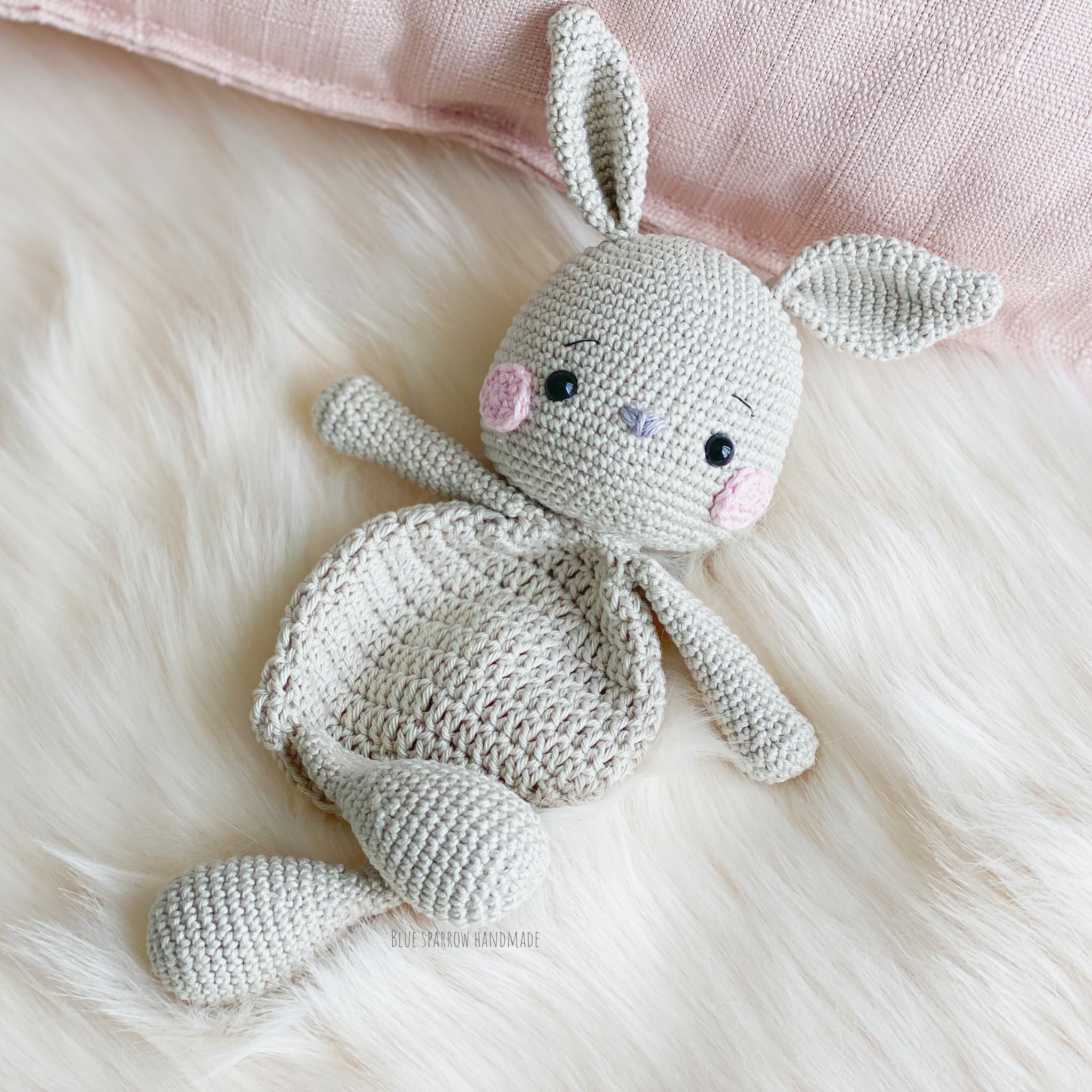 Home & Living :: Baby & Kids :: Crocheted Spotted Bunny Knotted Lovey