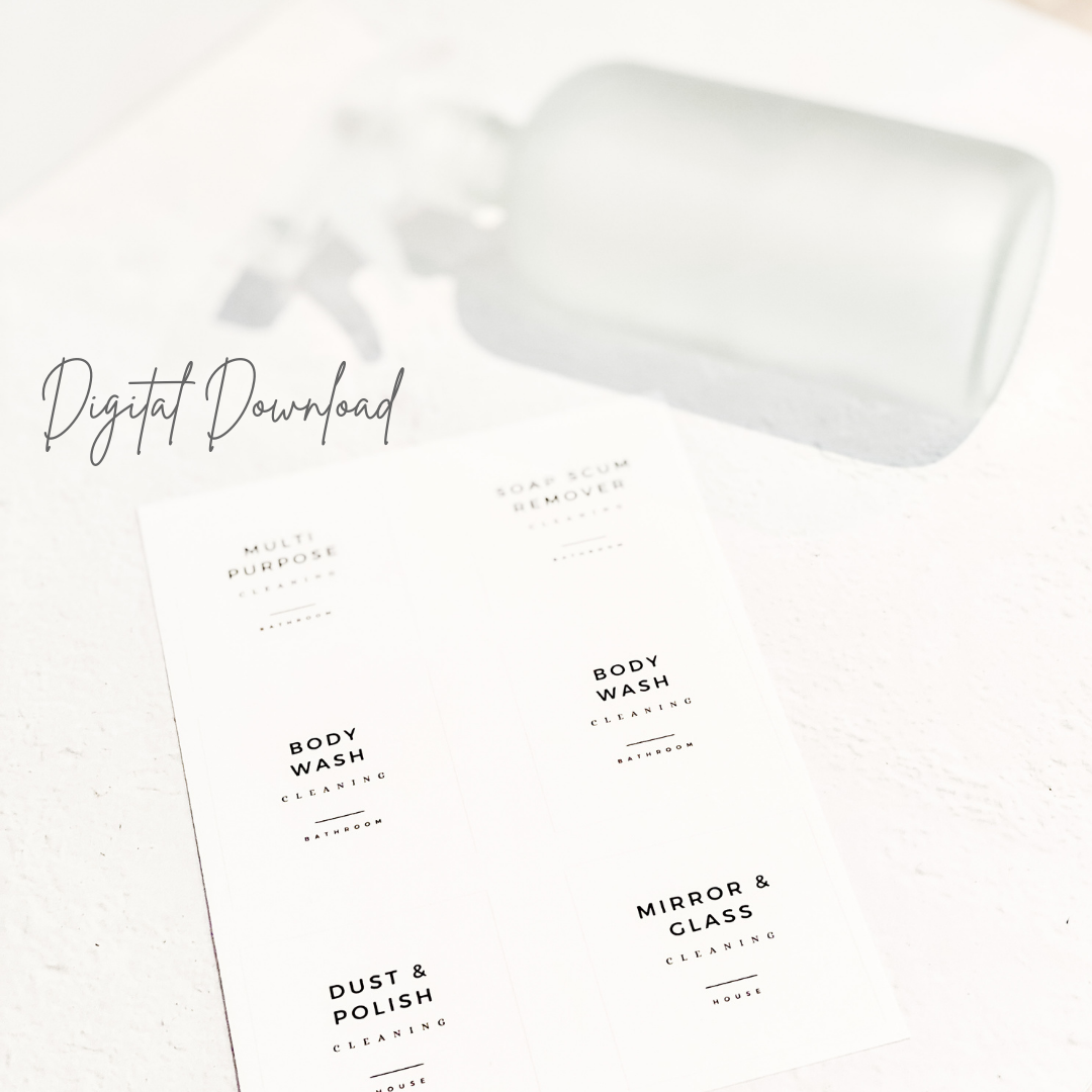 printable cleaning labels