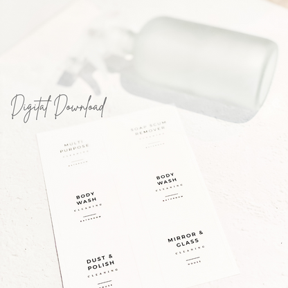 printable cleaning labels